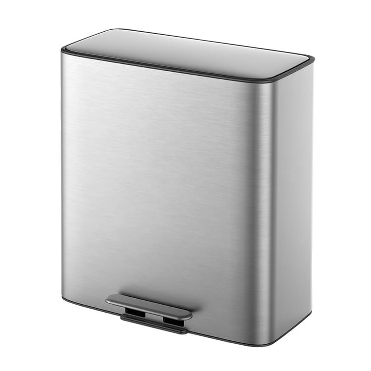 28L Stainless Steel Rectangular Pedal Bin Soft Close Indoor Home Kitchen Trash Bin